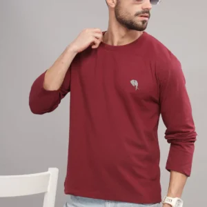 RFS03||Maroon|| Full Sleeve Round Neck T-Shirt