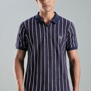 PR42 ||NAVY STRIPES || 100% Cotton T-Shirt