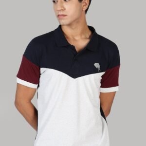 PR3 SS 005|| NAVY MAROON|| 100% Cotton T-Shirt