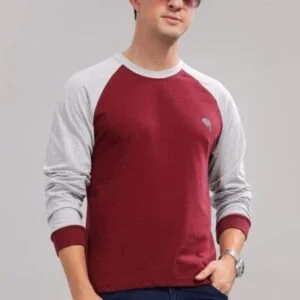 RFS06||Maroon|| Full Sleeve Round Neck T-Shirt