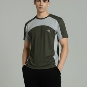 RHSO1A || Olive Grey|| Round Neck Half Sleeve