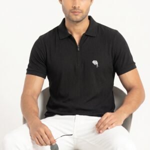 PR49 ||Black Zipper|| 100% Cotton T-Shirt