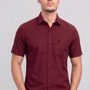 LS005||WINE||Half Sleeve Shirts || 100% Cotton